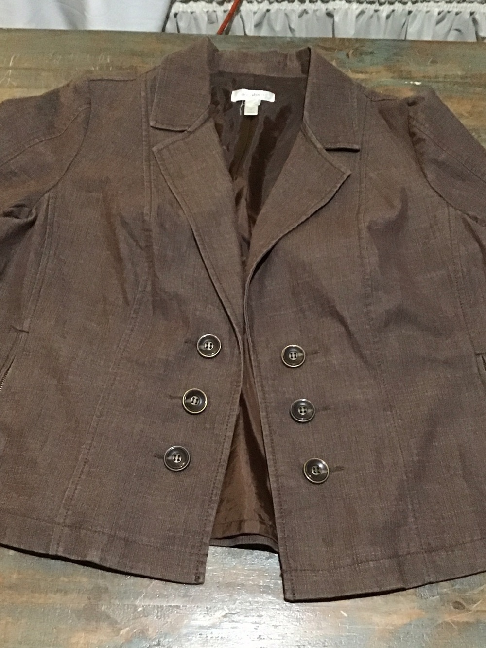 Theory Brown Double-Breasted Womens Blazer